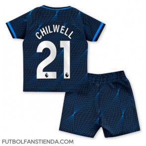 Chelsea Ben Chilwell #21 Segunda Equipación Niños 2023-24 Manga Corta (+ Pantalones cortos)